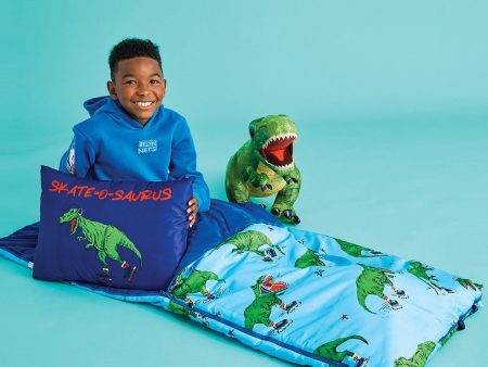 Skating Dinosaurs Sleeping Bag and Pillow Set Hot on Sale