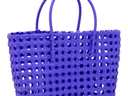 Large Purple Woven Tote Fashion