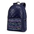 Navy Diamond Stitch Puffer Backpack Online now