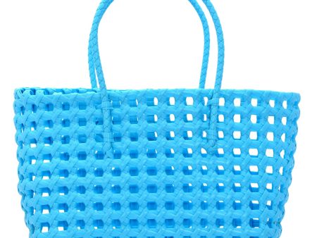 Small Blue Woven Tote Online Sale