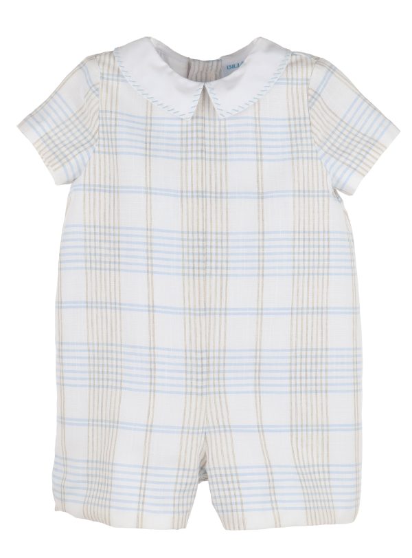 Plaid Boy Romper Hot on Sale