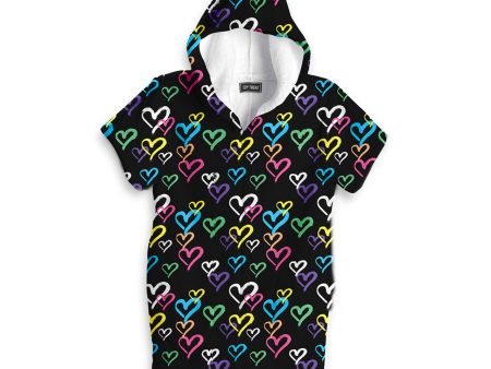 Graffiti Heart Fuzzy Romper Online Sale