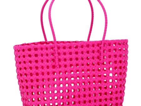 Large Pink Woven Tote Sale