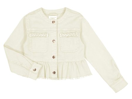 Ruffle Bottom Twill Jacket Hot on Sale