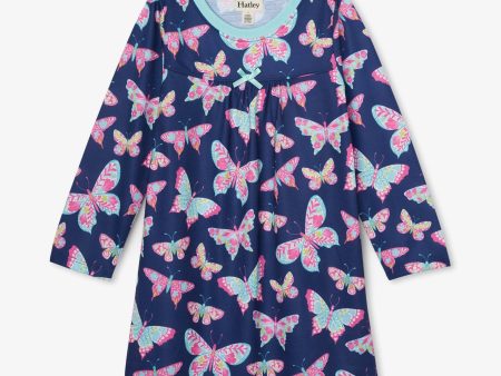 Delightful Butterflies Long Sleeve Nightdress For Discount