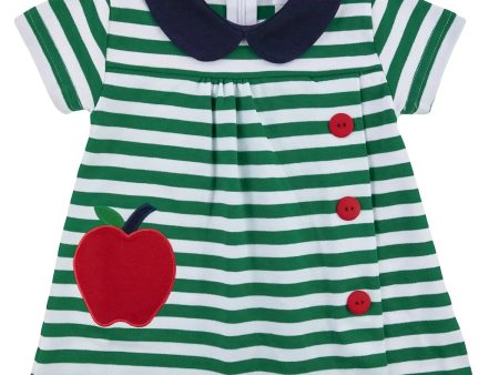 Stripe Yoke Dress w Apple For Sale