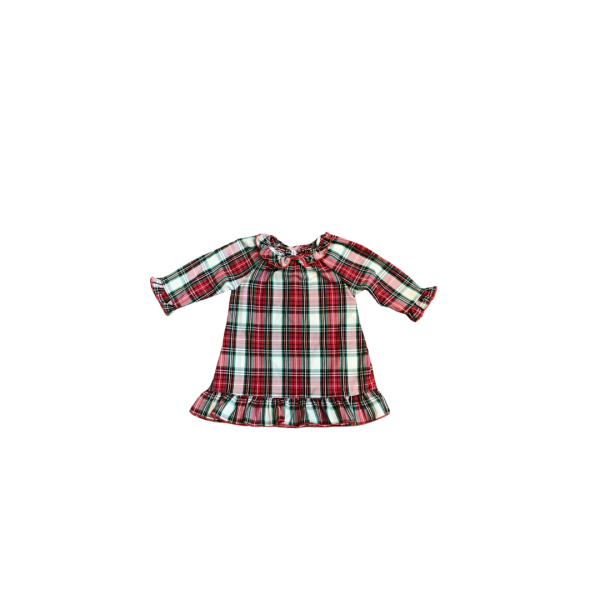 Plaid Gown with Ruffle Detail For Sale