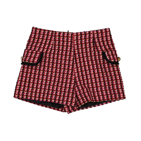 Plaid Tweed Shorts Hot on Sale