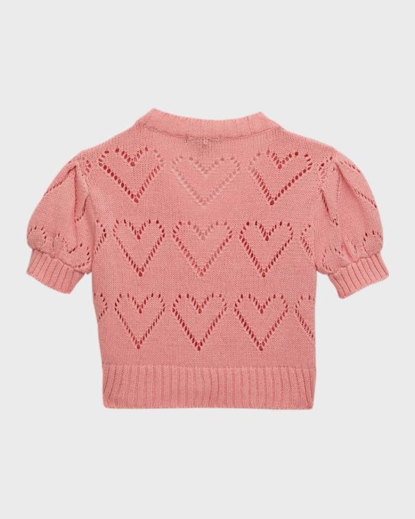 Orange Heart Knit Sweater Fashion