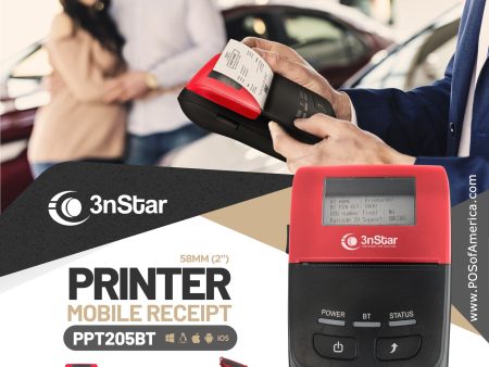 3nStar 58mm (2 ) Mobile Receipt and Label Printer Bluetooth (PPT205BT) for Android Online