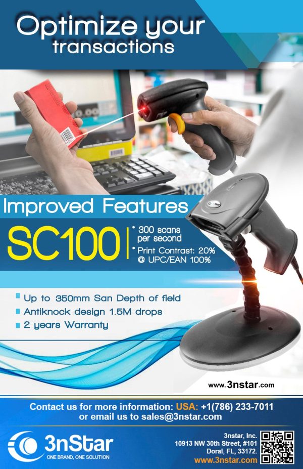 3nStar 1D Handheld Barcode Scanner (SC100) For Sale